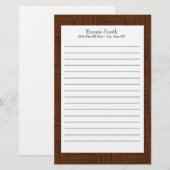 Gepersonaliseerde bruine en witte gebrande smeedst briefpapier (Voorkant / Achterkant)