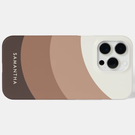 Gepersonaliseerde Bruine Gradient Moderne Naam Chi Case-Mate iPhone Case (Achterkant (horizontaal))