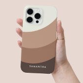 Gepersonaliseerde Bruine Gradient Moderne Naam Chi Case-Mate iPhone Case