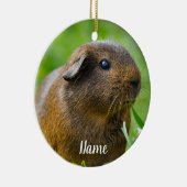 Gepersonaliseerde bruine Guinee Pig Keramisch Ornament (Rechts)