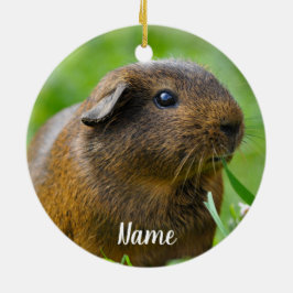Gepersonaliseerde bruine Guinee Pig Keramisch Ornament