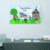 Gepersonaliseerde bruine prins Birthday Banner (Beurs)