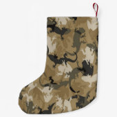 Gepersonaliseerde Bruine Reptiel Camo Kerstkous Kleine Kerstsok (Achterkant)