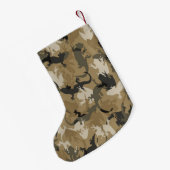 Gepersonaliseerde Bruine Reptiel Camo Kerstkous Kleine Kerstsok (Achterkant (Hangend))