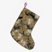 Gepersonaliseerde Bruine Reptiel Camo Kerstkous Kleine Kerstsok (Voorkant (Hangend))