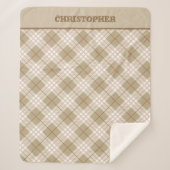 Gepersonaliseerde bruine-Tan-beige buffelboeien Sherpa Deken (Voorkant)