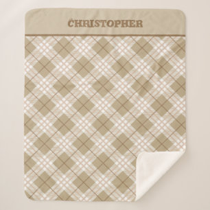 Gepersonaliseerde bruine-Tan-beige buffelboeien Sherpa Deken