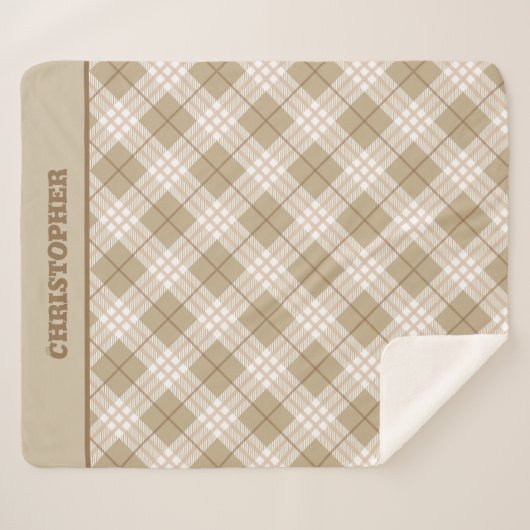 Gepersonaliseerde bruine-Tan-beige buffelboeien Sherpa Deken (Voorkant (horizontaal))