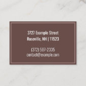 Gepersonaliseerde "bruine veren" (UK/Euro) Visitekaartje (Achterkant)