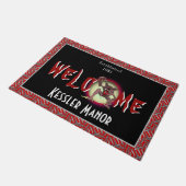 Gepersonaliseerde bruine wolf Full Moon Halloween  Deurmat (Schuin)