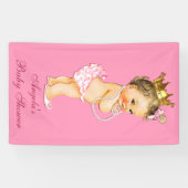 Gepersonaliseerde Brunette Weinig Baby shower van Spandoek (Horizontaal)
