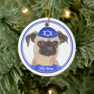 Gepersonaliseerde Brussels Griffon Chanoeka Yarmul Keramisch Ornament