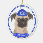Gepersonaliseerde Brussels Griffon Chanoeka Yarmul Keramisch Ornament (Links)