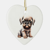 Gepersonaliseerde Brussels Griffon Puppy Keramisch Ornament (Rechts)