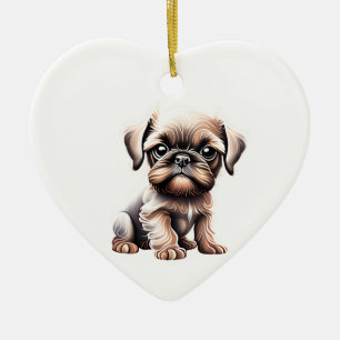 Gepersonaliseerde Brussels Griffon Puppy Keramisch Ornament