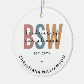 Gepersonaliseerde BSW Bachelor of Social Work Keramisch Ornament (Links)
