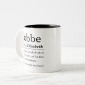 Gepersonaliseerde Bubbe Definitie Tweekleurige Koffiemok (Voorkant links)