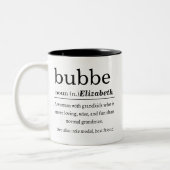 Gepersonaliseerde Bubbe Definitie Tweekleurige Koffiemok (Links)