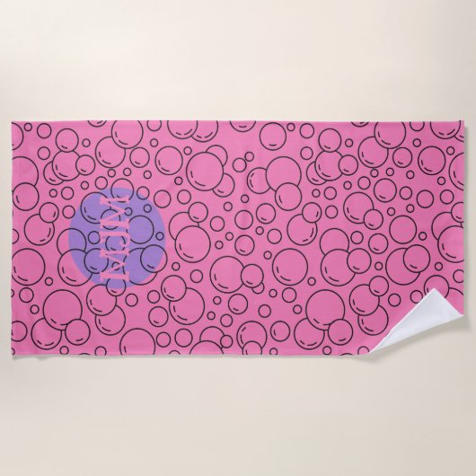 Gepersonaliseerde Bubble Bliss Strandlaken (Voorkant)