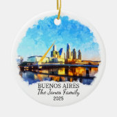 Gepersonaliseerde Buenos Aires Ornament, Argentini Keramisch Ornament (Voorkant)