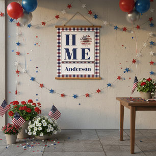 Gepersonaliseerde Buffalo geruite zonnebloem "Home Hangend Wandkleed