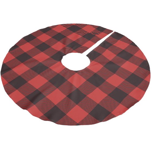 Gepersonaliseerde Buffalo Plaid Rustiek Land Kerstboom Rok (Gekanteld)