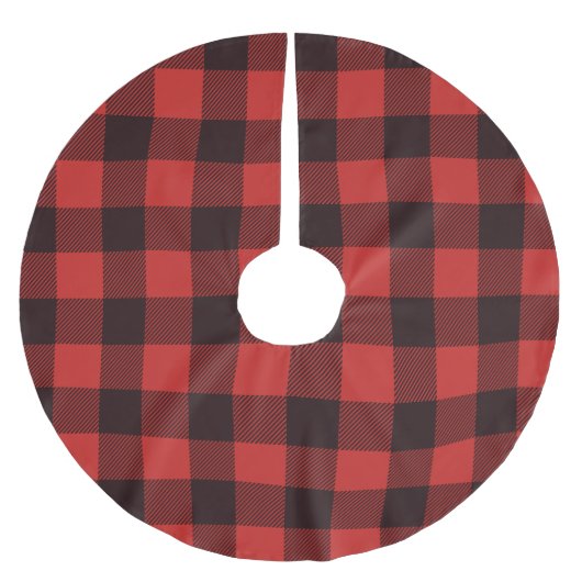 Gepersonaliseerde Buffalo Plaid Rustiek Land Kerstboom Rok (Voorkant)