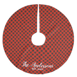 Gepersonaliseerde Buffalo Plaid Tree Rok Kerstboom Rok