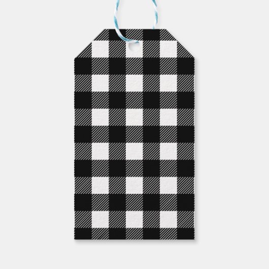 Gepersonaliseerde Buffalo Plaid Vrolijk Kerstfeest Cadeaulabel (Achterkant)
