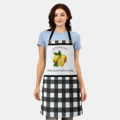 Gepersonaliseerde Buffalo Plaid Waterverf Citroeng Schort (Gedragen)