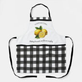 Gepersonaliseerde Buffalo Plaid Waterverf Citroeng Schort (Voorkant)