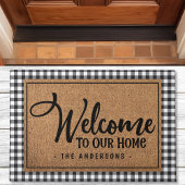Gepersonaliseerde Buffalo Plaid Welkom Deurmat