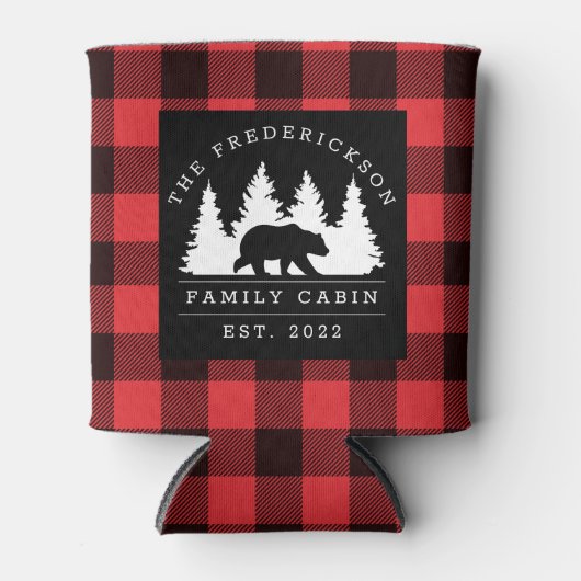 Gepersonaliseerde buffelbeklede Beer Blikjeskoeler (Voorkant)