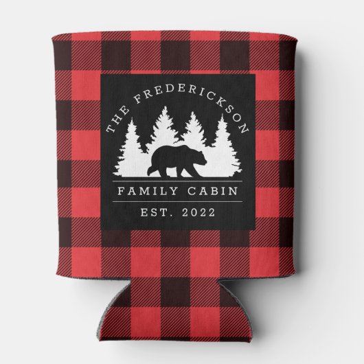 Gepersonaliseerde buffelbeklede Beer Blikjeskoeler (Achterkant)