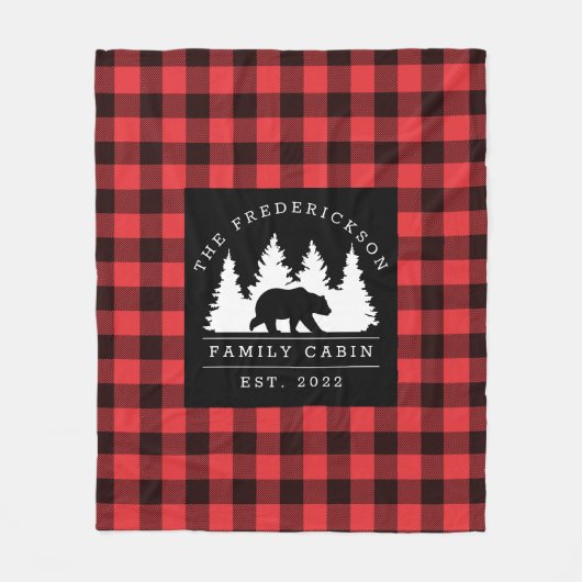 Gepersonaliseerde buffelbeklede Beer Fleece Deken (Voorkant)