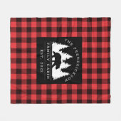 Gepersonaliseerde buffelbeklede Beer Fleece Deken (Voorkant (Horizontaal))