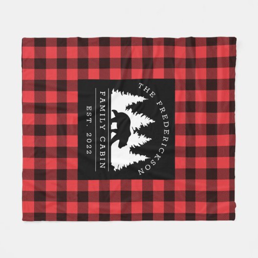 Gepersonaliseerde buffelbeklede Beer Fleece Deken (Voorkant (Horizontaal))