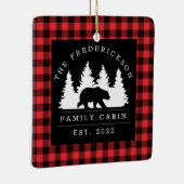 Gepersonaliseerde buffelbeklede Beer Keramisch Ornament (Rechts)