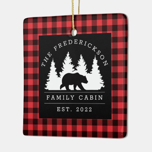 Gepersonaliseerde buffelbeklede Beer Keramisch Ornament (Links)