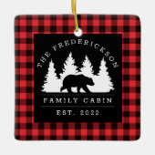 Gepersonaliseerde buffelbeklede Beer Keramisch Ornament (Voorkant)