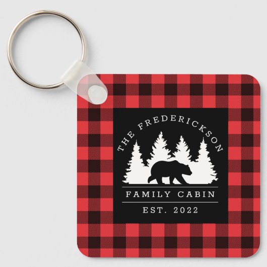 Gepersonaliseerde buffelbeklede Beer Sleutelhanger (Voorkant)