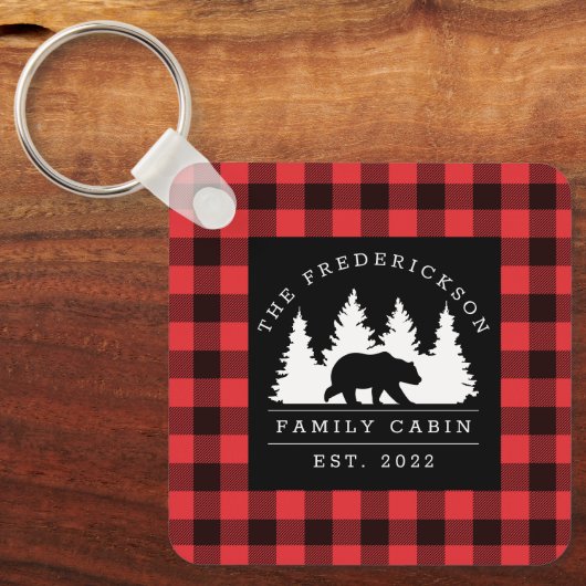 Gepersonaliseerde buffelbeklede Beer Sleutelhanger (Voorkant)