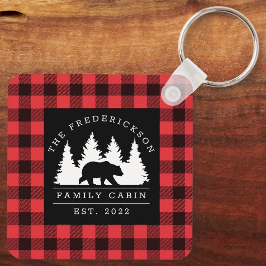 Gepersonaliseerde buffelbeklede Beer Sleutelhanger (Achterkant)