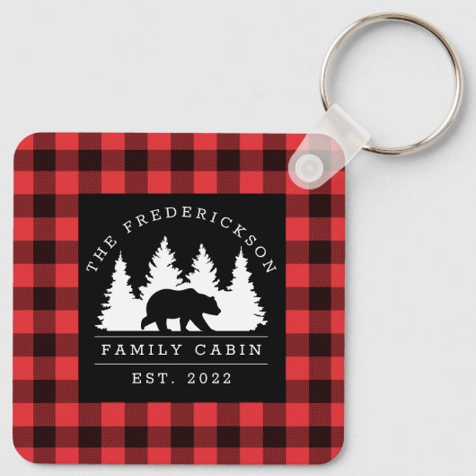 Gepersonaliseerde buffelbeklede Beer Sleutelhanger (Achterkant)