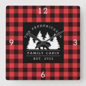 Gepersonaliseerde buffelbeklede Beer Vierkante Klok (Voorkant)