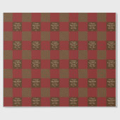 Gepersonaliseerde buffelcheque Bruin Happy Birthda Cadeaupapier (Vlak)