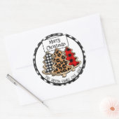 Gepersonaliseerde buffels van gebundelde kerstaven ronde sticker (Envelop)