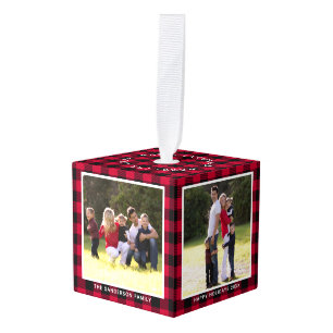 Gepersonaliseerde Buffelspelfamilie met kerstmis Decoratie