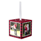 Gepersonaliseerde Buffelspelfamilie met kerstmis Decoratie (Achter hoekig)