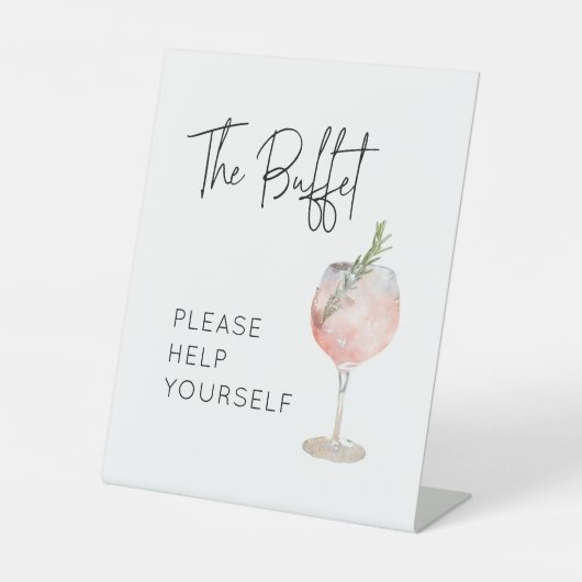 Gepersonaliseerde Buffet Tafel Teken voor Verjaard Reclamebord Met Voetstuk (Voorkant)